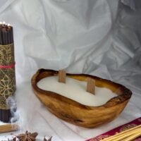Bougie en bois parfumée "Douceur Orientale"