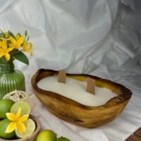 Bougie en bois parfumée "Douceur Tropicale"