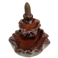 Porte Encens Backflow Céramique Cascade Fleur de Lotus