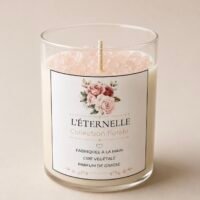Bougie L’Éternelle à la Rose et au Quartz Rose