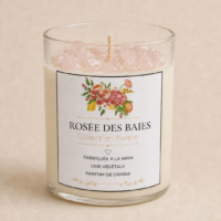 Bougie Rosée de Baies aux Fruits Rouges et au Quartz Rose