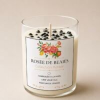 Bougie Rosée de Baies à l’Obsidienne Noire